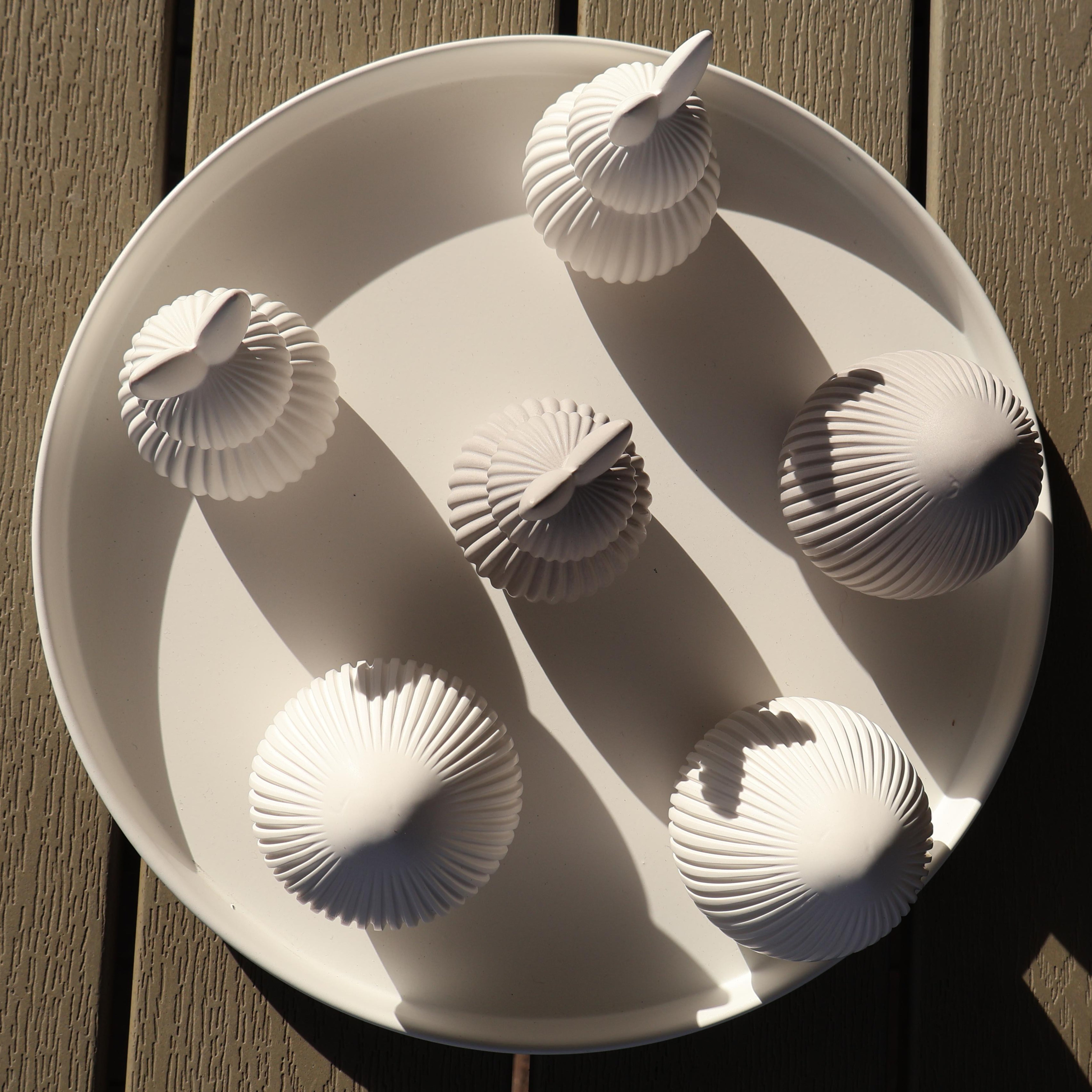 Hase & Ei Set mit Rillen in Grau