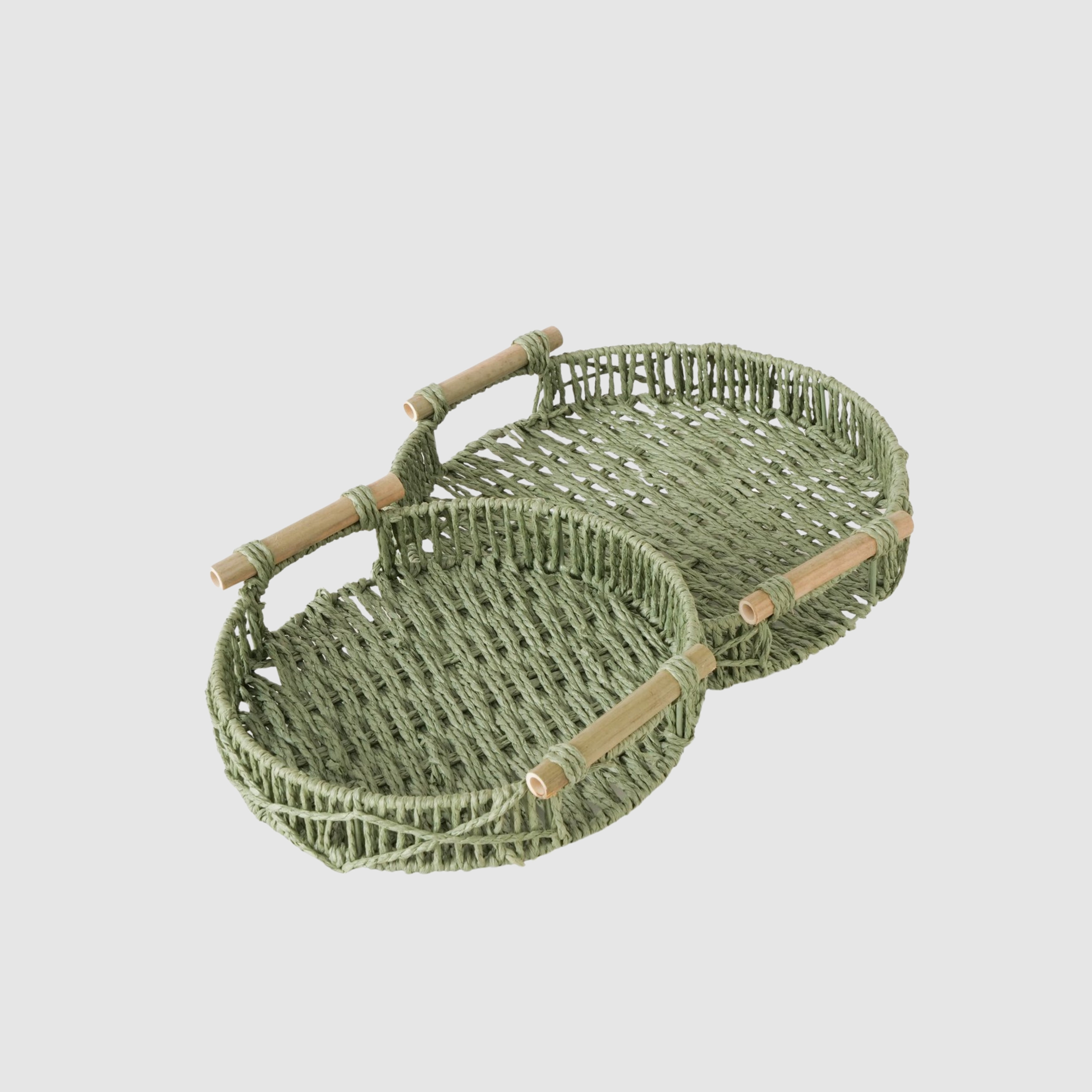 Deko-Tablett Set Cesto in Grün