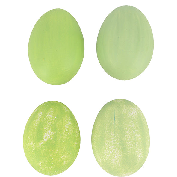 12 er Set Dekoeier natur "Matt" grün