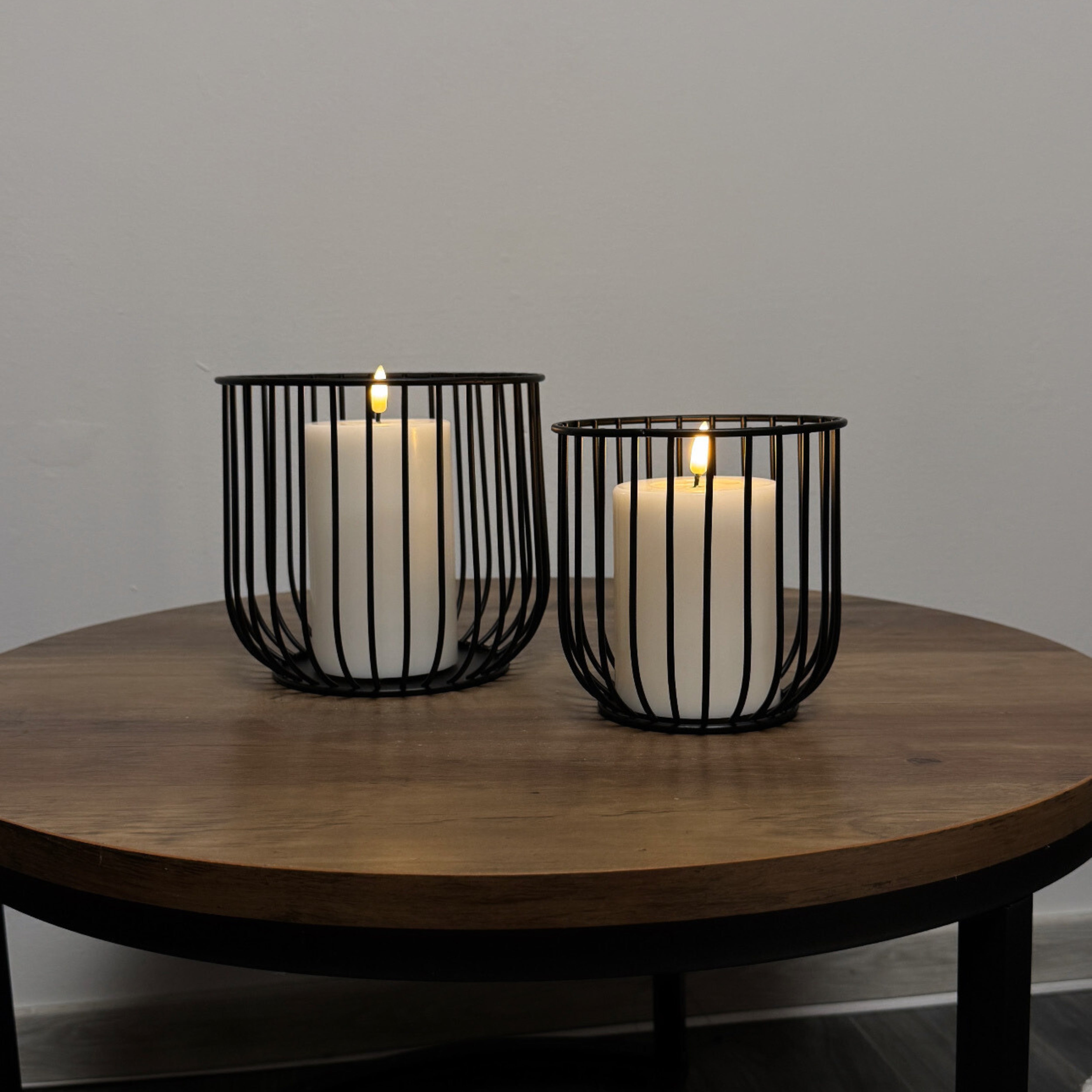 Windlicht Topolino in Schwarz - H 15,5cm