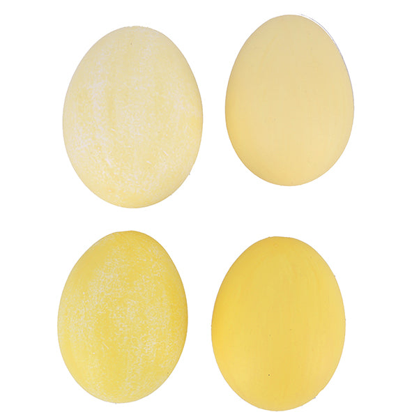 12 er Set Dekoeier natur "Matt" gelb