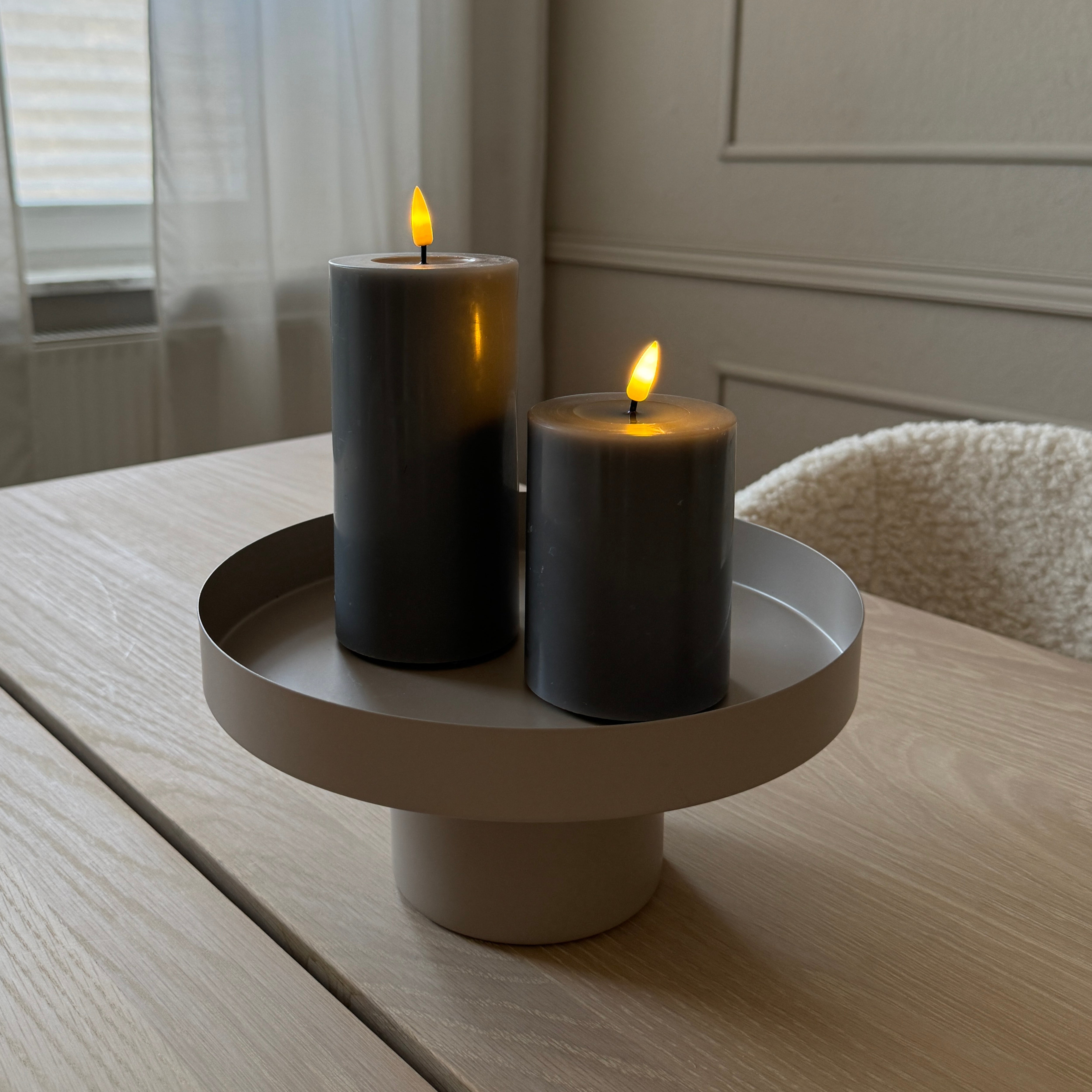 Erhöhtes Deko-Tablett Samona in Beige - Ø 25cm