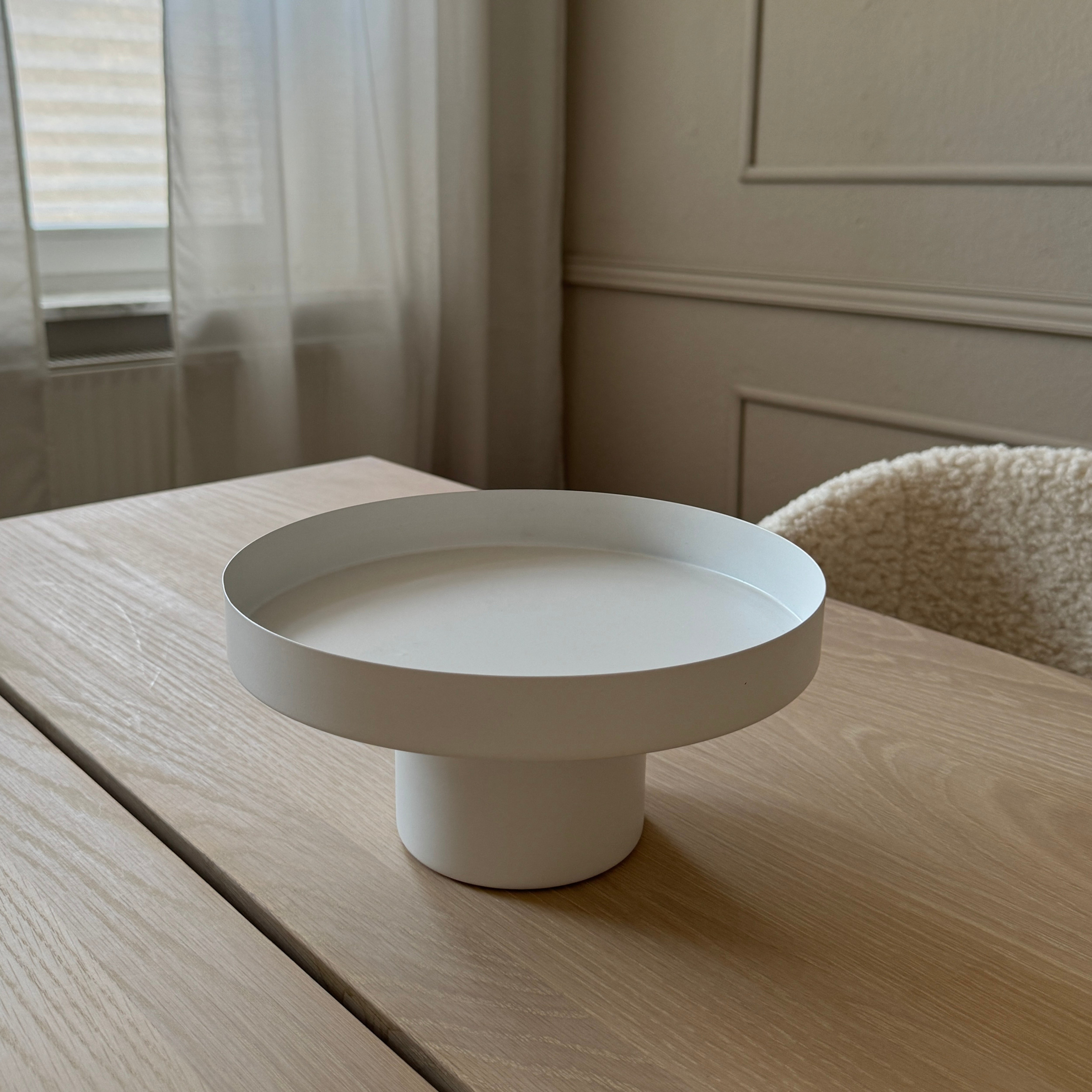 Erhöhtes Deko-Tablett Samona in Weiß - Ø 25cm