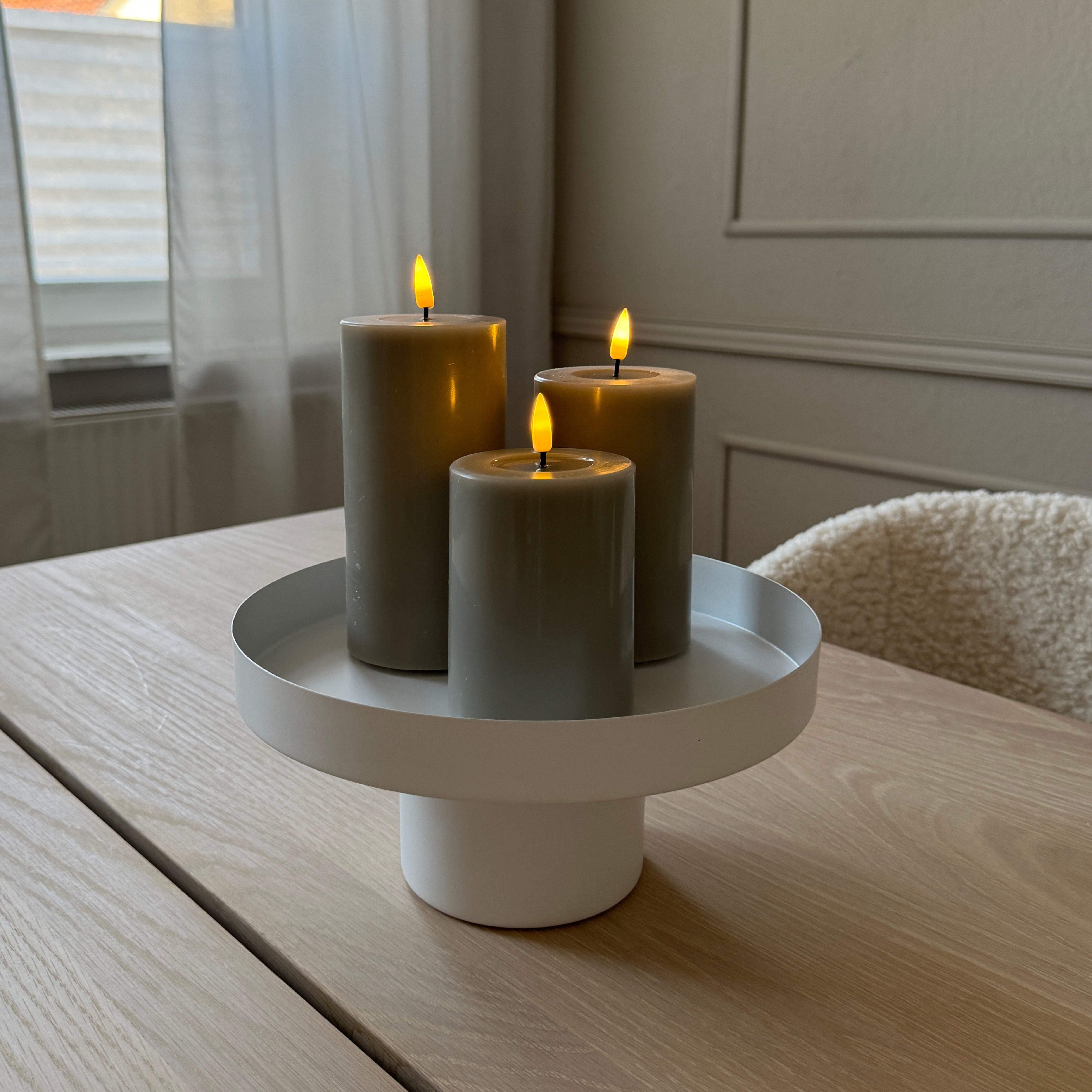 Erhöhtes Deko-Tablett Samona in Weiß - Ø 25cm