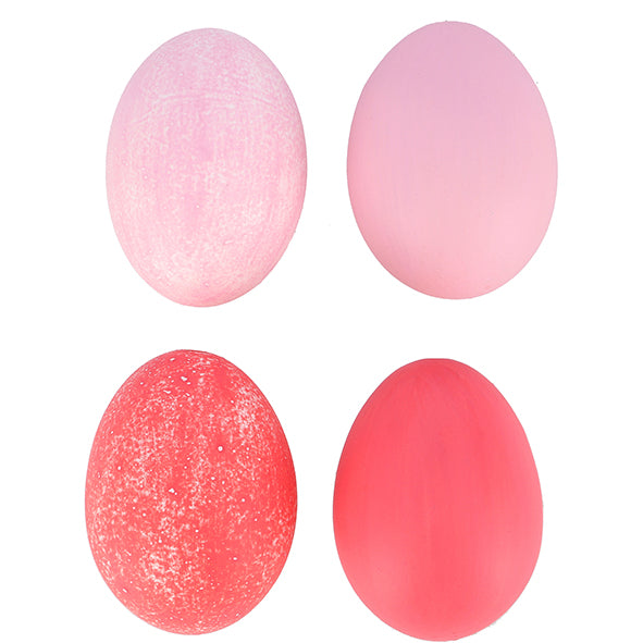 12 er Set Dekoeier natur "Matt" rosa